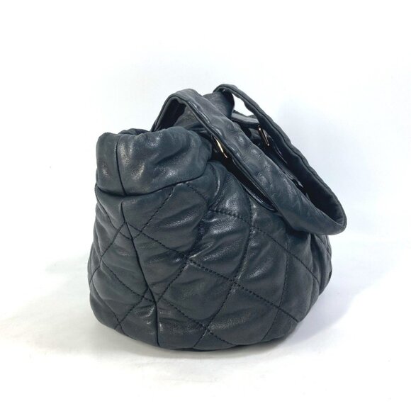 CHANEL Black Leather Logo Shoulder Bag